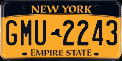 NY license plate GMU2243