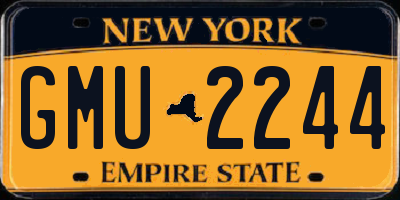 NY license plate GMU2244
