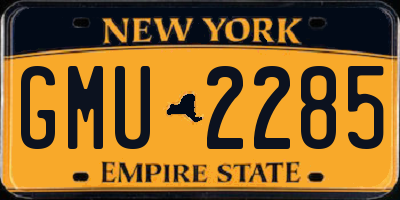 NY license plate GMU2285