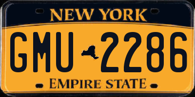 NY license plate GMU2286