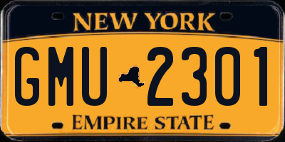 NY license plate GMU2301