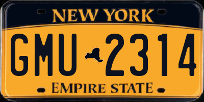 NY license plate GMU2314