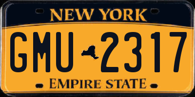NY license plate GMU2317