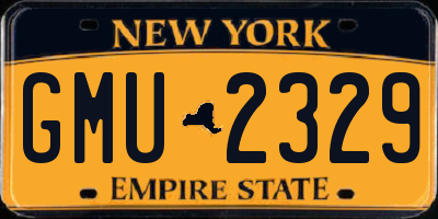 NY license plate GMU2329