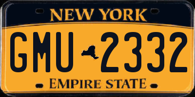 NY license plate GMU2332