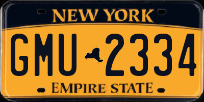 NY license plate GMU2334
