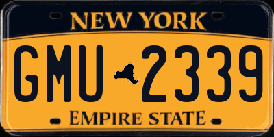 NY license plate GMU2339