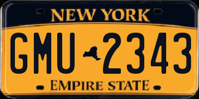 NY license plate GMU2343