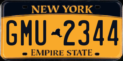 NY license plate GMU2344
