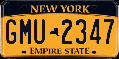 NY license plate GMU2347