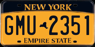 NY license plate GMU2351