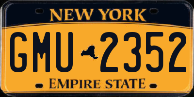 NY license plate GMU2352