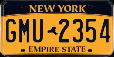 NY license plate GMU2354
