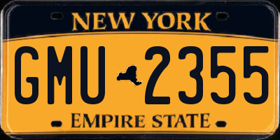 NY license plate GMU2355