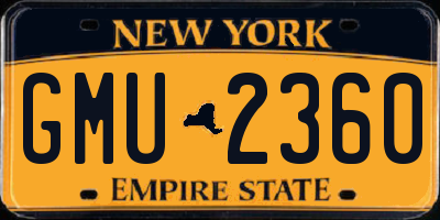 NY license plate GMU2360