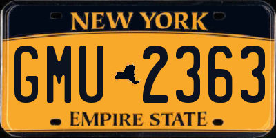 NY license plate GMU2363