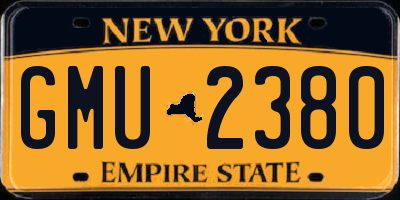 NY license plate GMU2380