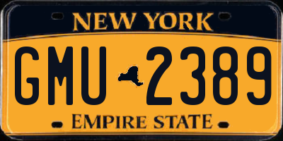 NY license plate GMU2389