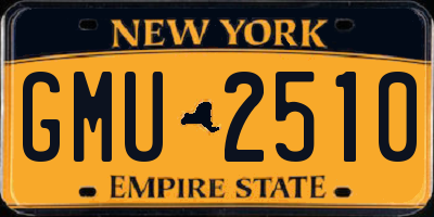 NY license plate GMU2510
