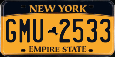 NY license plate GMU2533
