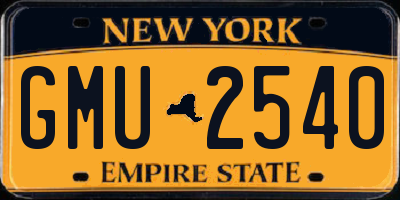 NY license plate GMU2540
