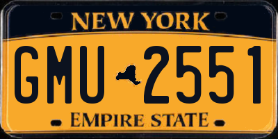 NY license plate GMU2551