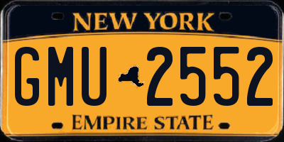 NY license plate GMU2552