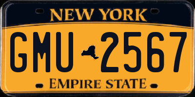 NY license plate GMU2567