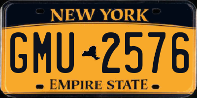 NY license plate GMU2576