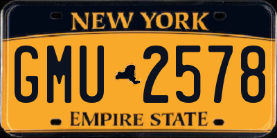 NY license plate GMU2578