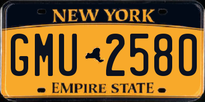 NY license plate GMU2580