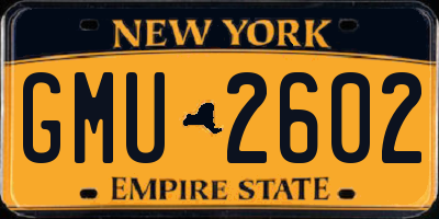 NY license plate GMU2602