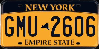 NY license plate GMU2606
