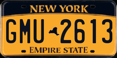 NY license plate GMU2613