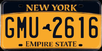 NY license plate GMU2616