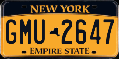 NY license plate GMU2647