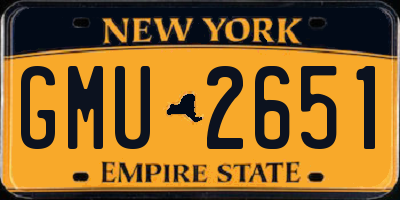 NY license plate GMU2651