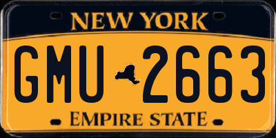 NY license plate GMU2663
