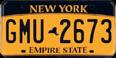NY license plate GMU2673