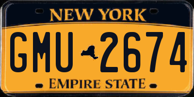 NY license plate GMU2674