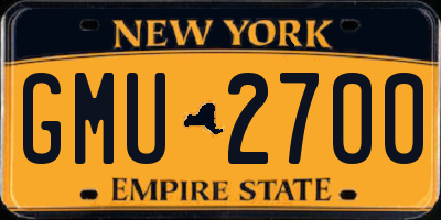 NY license plate GMU2700