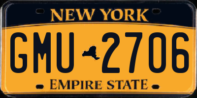 NY license plate GMU2706