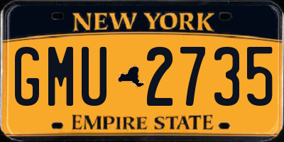 NY license plate GMU2735