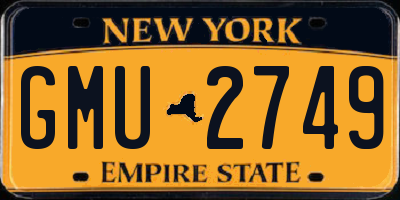 NY license plate GMU2749