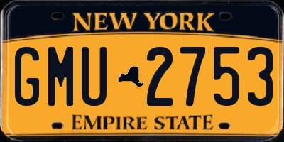 NY license plate GMU2753