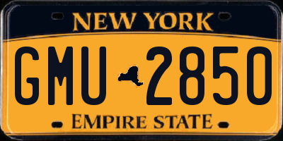 NY license plate GMU2850