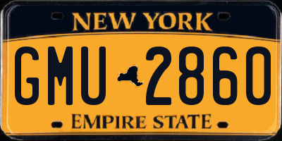 NY license plate GMU2860