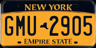 NY license plate GMU2905