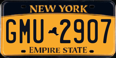 NY license plate GMU2907