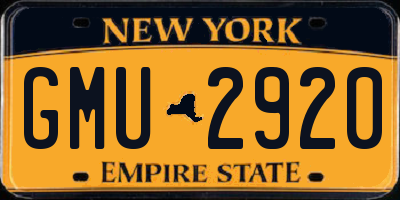 NY license plate GMU2920